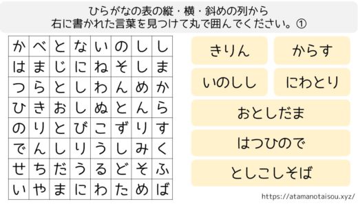 脳トレプリント ひらがなの並び替え 脳トレログ