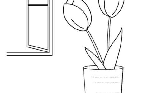 【塗り絵】チューリップ①