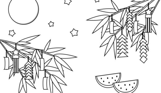 【塗り絵】七夕①